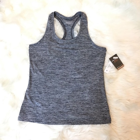 Activ8 Womens Heather Black RacerBack Athletic Work-Out Tank Top Size Medium - Picture 2 of 7